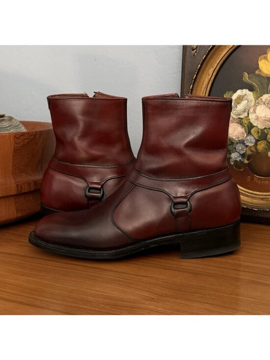 Vtg Breather Wright Arch Preserver 468 Leather Ankle Boot Men Sz 6.5 D Burgundy main image 4